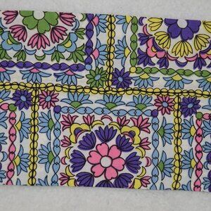 Vintage Retro Floral twilly scarf, bold pattern skinny scarf